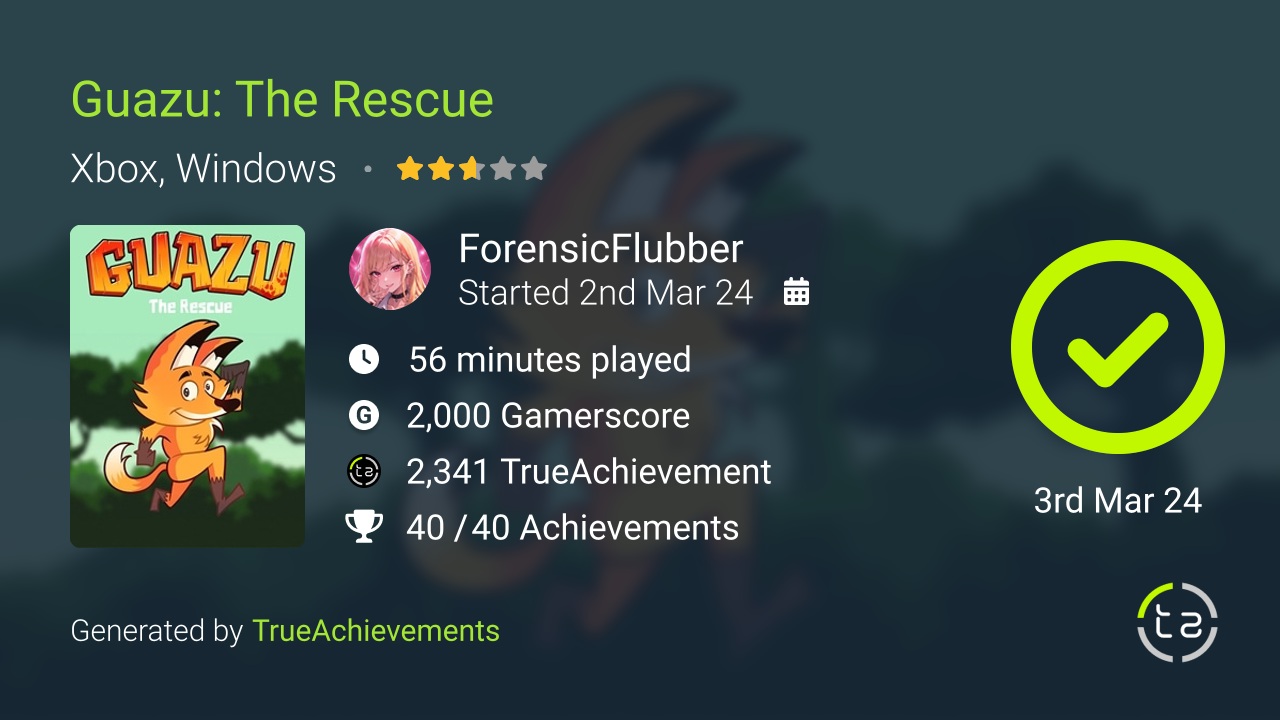 Guazu The Rescue achievement summary